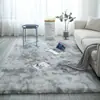 Alfombrilla para suelo de mesa de centro de sala de estar, teñido anudado degradado, alfombra de noche para dormitorio, alfombrilla de felpa de pelo largo para cobertura total del hogar, alfombrilla para pies