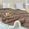 Manta Grossa de Tafetá Dupla Camada Comércio Exterior Transfronteiriço Manta de Fleece Manta de Lançamento de Lã de Cordeiro Manta de Sofá Armazém Lightning Varejo Instantâneo