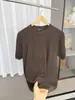 Camiseta Masculina de Verão com Listras Verticais, Gola Reta, Manga Curta, Punhos, Estilo Old Money, para Fitness, Trabalho e Uso Casual