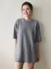 Nuevo Suéter de Cachemira de Longitud Media para Otoño e Invierno para Mujer Cuello Redondo Manga Corta Estilo Coreano Pulóver Casual Simple Holgado Top para Vestir por Debajo