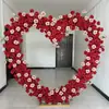 Nuevos Accesorios para Bodas Arco de Fondo con Forma de Corazón Iluminado de Hierro Forjado Arreglo de Escenario Malla de Corazón LED de Fondo Creativo