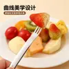 Tenedor de Fruta de Doble Uso de Alta Gama para Restaurante Tenedor de Postre de Dibujos Animados 316L Tenedor de Pastel de Larga Empuñadura para el Hogar Tenedor de Snack de Lujo Accesible