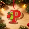 Pingente de Letra de Acrílico Monstro Peludo Verde de Natal Transfronteiriço 2 Estilos Enfeite de Árvore de Natal Decoração de Presente de Feriado Transfronteiriço