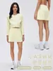 Falda de Tenis Falsa de Dos Piezas para Mujer, Cubre Cadera, Adelgazante, Falda Plisada, Secado Rápido, Transpirable, Anti-Exposición, Falda Corta Deportiva para Yoga D26023