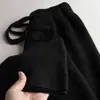 Calça larga versátil 100% lã para mulheres, solta e grossa, adequada para outono e inverno, corte reto, comprimento até o chão, com efeito de caimento, calça casual branca de caxemira