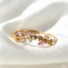 Anillo Abierto Ajustable Tilenny Estilo Ins Más Vendido Transfronterizo con Circonita para Mujer, Diseño Floral Dulce y Lindo