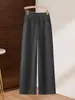 Pantalones de Lana de Pierna Ancha para Mujer Invierno Nuevo Cintura Alta Sueltos de Pierna Recta para Mujer 2026 Nuevo Cintura Baja Casual Pantalones para Mujer