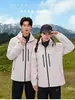 Conjunto de dos piezas sellado térmicamente con LOGOTIPO personalizado original tres en uno ropa de trabajo impresión equipo de empresa chaqueta de otoño e invierno