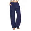 Pantalones Casuales Holgados de Pierna Ancha con Cintura Elástica Larga de Lino para Mujer Tallas Grandes 2023 Amazon Ebay Aliexpress