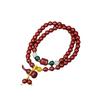 Pulsera de Cinnabrio Natural de Dos Círculos al por Mayor, con Perlas de Arena Púrpura Dorada Hechas a Mano, Pulsera de Cinnabrio de Alta Gama con Palabras de Bendición, Joyería de Verano para Mujer