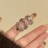 Piercing de Nariz com Contas de Zircônia Microincrustadas em Cobre para Mulheres, Exquisito, Compacto, Moderno, Luxo Leve, Sensação de Alta Qualidade, Anel Ajustável para Dedo Indicador