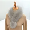 Bufanda cálida de invierno, bufanda de piel gruesa con cuello de piel cálido para mujer, piel sintética de zorro, calentador de cuello de alta gama y elegante