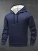 Traje deportivo transfronterizo para hombre, nueva chaqueta con capucha forrada de forro polar, sudadera y pantalones de chándal para hombre Otoño-Invierno 2025