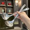 Espumadera para olla caliente de mango largo estilo japonés, cucharón para sopa casero, concha para sopa, cuchara para sopa cepillada, cuchara grande, cuchara para gachas