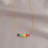 Collar Pulsera Joyería Cara Sonriente Esmalte de Goteo Colorido Lujo Accesible para Mujer Diseño de Nicho Acero Inoxidable Chapado en Oro de 18K Accesorios de Alta Gama