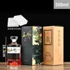 Uma garrafa de vinho branco de 500ml garrafa de vinho para remédio chinês garrafa de vinho 500ml garrafa vazia vidro branco cristal espessado impressão garrafa de vinho para fabricação própria