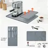 Tapete de Silicone para Máquina de Café Popular Transfronteiriço Bandeja de Drenagem Grande Mesa de Bar Mesa de Jantar Tapete Secador de Xícara de Café Antiderrapante Isolado
