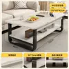 Mesa de centro para sala de estar, apartamento pequeno, novo modelo 2026, mesa pequena de camada dupla, mesa lateral simples moderna, mesa de chá quadrada simples