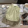Conjunto de Duas Peças Roxo para Menina: Colete, Camisa Polo Vest, Saia de Trabalho, Estilo Coreano de Verão Infantil