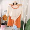 Novas Roupas de Casa de Verão 2025 para Crianças, Pijamas de Manga Três Quartos para Crianças Médias e Grandes, Roupas Refrescantes com Ar Condicionado para Crianças, Leves e Respiráveis