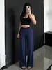 Deslumbrante conjunto esportivo de yoga para mulheres, conjunto de verão com bojos, Pilates, costas bonitas, calça de ginástica macia e de corte solto