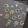 Copos de Nieve Navideños Circonita Joyería Arte de Uñas Diamante Lote Completo Diamante Brillante Dorado y Plateado Guirnalda de Lazos Campana Accesorios para Uñas