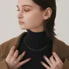Collar de Cadena Caja Cadena Plana Europea y Americana Transfronterizo para Mujer, Diseño de Nicho de Lujo Ligero, Temperamento de Moda de Gama Alta, Cadena Versátil para Clavícula