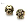 Colar Pingente Corrente Joker Transfronteiriço Cobre Incrustado Zircônio 10mm Bola de Diamante Quatro Cores Acessórios de Contas Soltas Joias Atacado