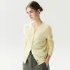 Cardigã de malha de cashmere bordado, doce e charmoso, inspirado na dopamina, para mulheres, com botões macios e coloridos e design de ombro raglã, uma peça de outer wear versátil