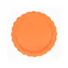 Conjunto de Louça de Mesa para Festa com Renda Laranja Decoração de Aniversário Infantil Cor Pura Copos de Papel Descartáveis Pratos de Papel Suprimentos de Guardanapo de Papel