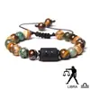 Pulsera de las Doce Constelaciones 8mm Ojo de Tigre Piedra con Imagen Pulsera Hecha a Mano Piedra Natural con Cuentas Pulsera de Constelación con Tarjeta