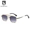 Gafas de Sol de Moda Transfronterizas, Gafas Retro de Metal Cuadradas con Doble Puente, Gafas de Sol Sencillas, Gafas de Protección Solar para Hombres y Mujeres