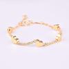 Pulsera chapada en oro con forma de corazón de melocotón, joyería de una generación de cabello, hecha con oro de placer de Laos
