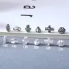 Plata de Ley S925 Ojo del Diablo Calabaza de Palma Cuentas Elemento Cruz Hoja Grano de Café Cuentas Espaciadoras Accesorios para Hacer Pulseras DIY
