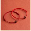 Pulsera de Hilo Rojo Loto de Sándalo Rojo para Mujer, Pulsera de la Amistad Tejida de Verano, Nicho Natural Vintage Hecho a Mano