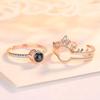 Anillo de Proyección de Corona en 100 Idiomas Explosiones Transfronterizas Anillo Removible Moda Diseño de Nicho Sentido Anillo de Dedo
