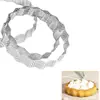 Anillo de acero inoxidable 430 para cortar tartas redondo con forma de ola y encaje con agujero Molde francés para tarta de frutas y queso tamus