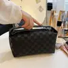 Bolsa de Maquillaje a Cuadros de Moda para Mujer, Neceser de Viaje de Alto Valor de Nicho, Bolso de Mano Portátil y Elegante para Guardar Maquillaje