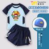 Traje de baño de dos piezas para niños, estilo nuevo 2025, para niños, tallas mediana y grande, secado rápido, protección solar, ropa para vacaciones en la playa