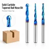 Fresa de bola cónica de doble filo, fresa de carburo sólido para carpintería, fresa cónica para ranurar, máquina de recorte CNC 3D, herramienta de máquina de grabado