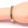 Pulsera de Acero de Titanio Resistente al Desgaste con Patrón de Gran Muralla Hueco de Doble Fila con Pedrería, Listo para Envíos Transfronterizos, Estilo Chino Vintage