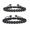 Pulsera de Joyería de Aleación de Siete Venas de Venta Caliente Transfronteriza Colorida Piedra Volcánica Turquesa Ojo de Tigre Yoga Tejida