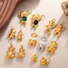 Colgante de Oso Nuevo Incrustado de Diamantes Europeos y Americanos de Acero de Titanio, Colección de Accesorios Creativos para Collar de Perlas y Pulseras DIY, Hecho a Mano