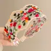 Faixa de Cabeça Bordada Floral Vintage 2026 Primavera/Verão Novo Estilo Étnico Larga Acessório de Cabelo de Alta Qualidade Presilha de Cabelo