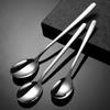 Cuchara Coreana de Acero Inoxidable 304, Cuchara para Comer de Aspecto Elegante, Cuchara para el Hogar, Cuchara Gruesa para Postre de Sandía al por Mayor