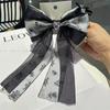 Horquilla de lazo con lazo, estilo coreano, floral, nueva moda, con diamantes de imitación, cinta de amor para la parte posterior de la cabeza, elegantes accesorios para el cabello, horquilla.