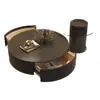 Mesa de Café de Pizarra de Lujo Ligero Italiano, Sala de Estar Sencilla, Apartamento Pequeño, Combinación de Mesa de Té Redonda Minimalista de Gama Alta para el Hogar