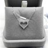 Popular Europeo y Americano Plata Esterlina S925 Calado Diamante Corazón Collar Moda Transfronteriza Collar con Forma de Corazón para Chica