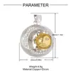 Mariposa europea y americana, luna, sol, dos tonos de oro, colgante de collar DIY de cobre y circón para mujer, accesorios de joyería de corazón y estrella