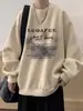 Moletom Retro Americano Masculino Outono e Inverno Solto Tamanho Grande Gola Redonda Pulôver Manga Longa Camiseta Tendência Versátil Jaqueta Casual